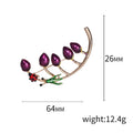 Curved Leaf Branch Brooch A Curved Silver-Tone Branch view 5