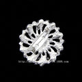Black Silver Tone Sunflower Crystal Metal Brooch Pin view 2