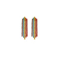 Rainbow Crystal Look Fringe Earrings in Ten Row Length Options view 6