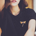 Orange and Pink Enamel Dragonfly Brooch With Long Segmented Tail view 2