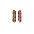 Rainbow Crystal Look Fringe Earrings in Ten Row Length Options view 7