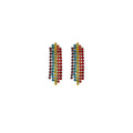 Rainbow Crystal Look Fringe Earrings in Ten Row Length Options view 5