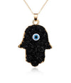 Black Hamsa Necklace