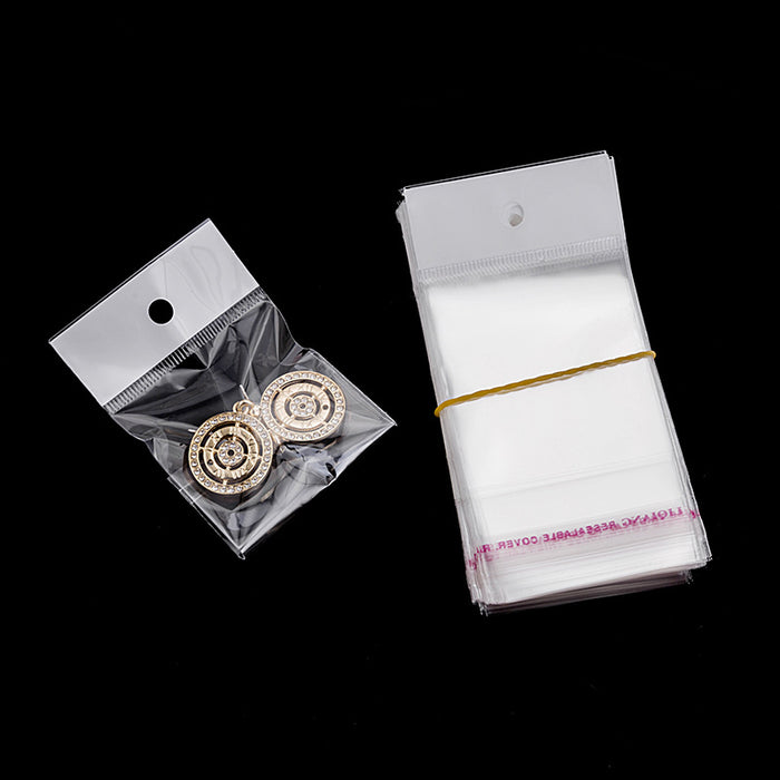 Clear Self Seal Hanging Hole OPP Packaging Bags in Two Sizes