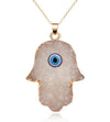 White Hamsa Necklace