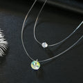 Double Layer Invisible Cord Crystal Pendant Necklaces in Three Shapes view 2