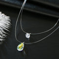 Double Layer Invisible Cord Crystal Pendant Necklaces in Three Shapes view 4