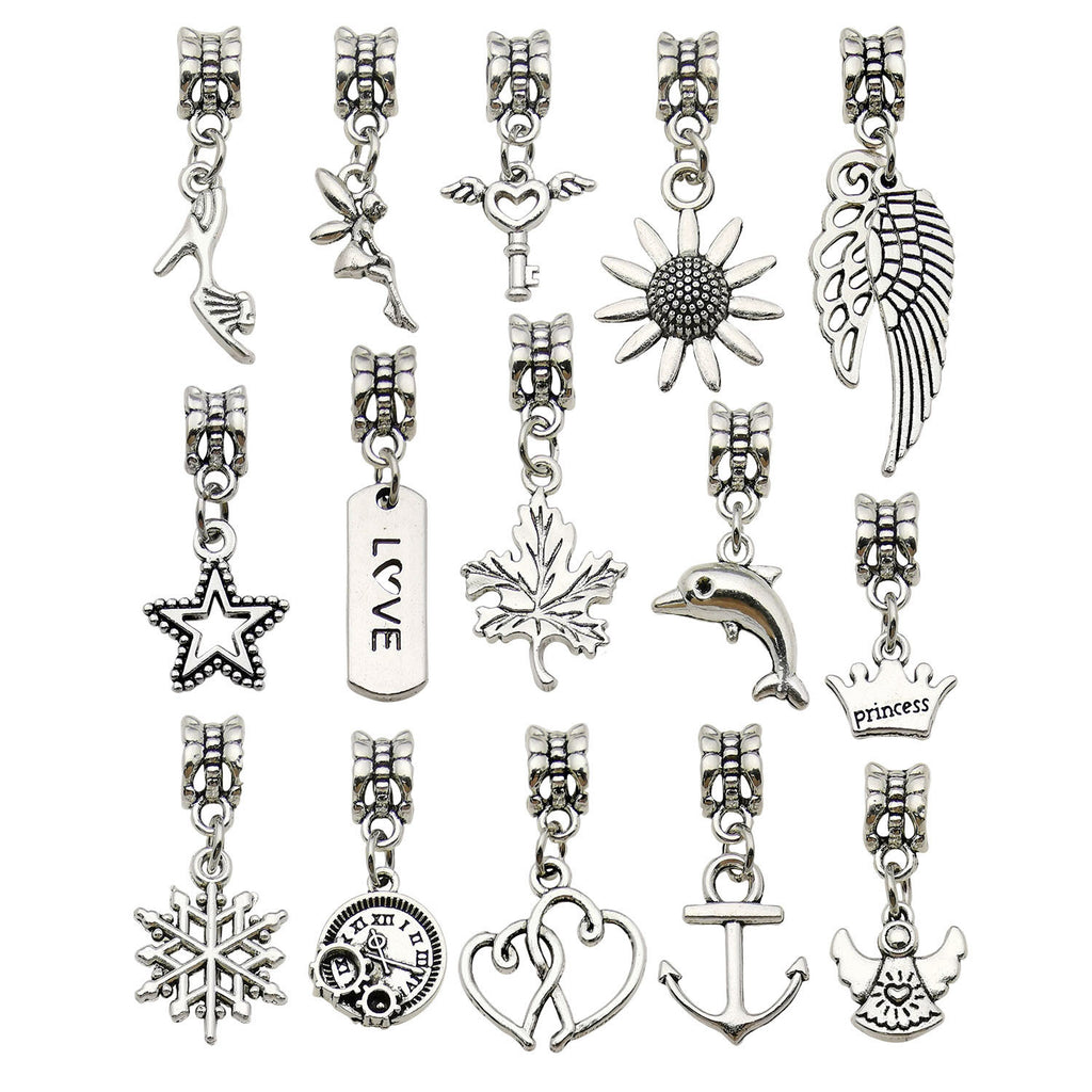 Antique Silver Zinc Alloy Star Crown Charm Pendants for DIY Bracelet Keychain Jewelry
