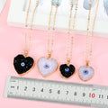 Gold Tone Small Druzy Evil Eye Pendant Necklaces in Four Designs view 3