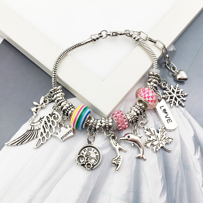 Antique Silver Zinc Alloy Star Crown Charm Pendants for DIY Bracelet Keychain Jewelry
