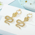 Gold Tone Textured Snake Earrings in Two Sculpted Designs view 3