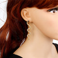 Gold Tone Textured Snake Earrings in Two Sculpted Designs view 5