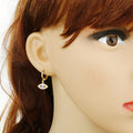 Crystal Framed Evil Eye Huggie Drop Earrings in Gold or Silver Tone view 5