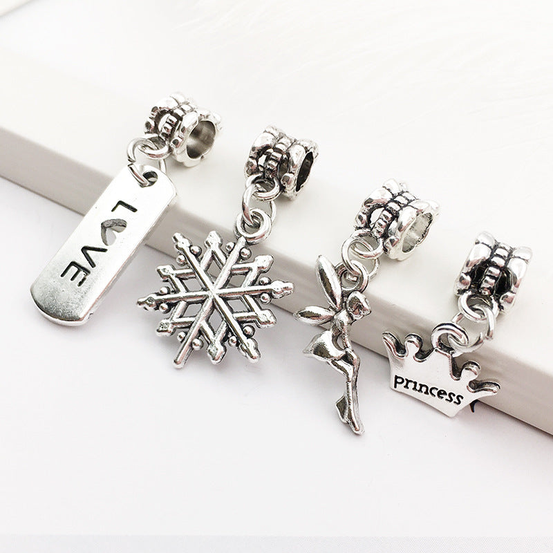 Antique Silver Zinc Alloy Star Crown Charm Pendants for DIY Bracelet Keychain Jewelry