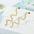 Gold Tone Textured Snake Earrings in Two Sculpted Designs view 4
