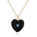 Gold Tone Small Druzy Evil Eye Pendant Necklaces in Four Designs view 2