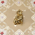 Shaggy Dog Brooch in Metal with Textured Standing Dog with an Antiqued Finish view 6