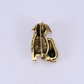 Shaggy Dog Brooch in Metal with Textured Standing Dog with an Antiqued Finish view 3