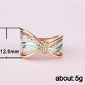 Two Tone Layered Butterfly Open Ring Polished Metal Jewelry view 5
