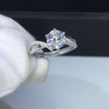 Clear Princess Cut Stone Silver Tone Ring Set Jewelry Accessory view 2