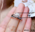 Silver Tone Square Solitaire Ring Set with Clear Accents view 5