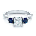 Clear Square Stone Dark Blue Side Stone Ring Jewelry Accessory view 2