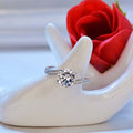 Clear Round Stone Leaf Shoulder Silver Tone Ring Jewelry Accessory view 3