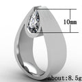 Large Clear Pear Stone Silver Tone Halo Ring Jewelry Accessory view 2