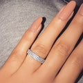Triple-Row Clear Stone Band Ring In Polished Silver Tone view 4