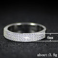 Triple-Row Clear Stone Band Ring In Polished Silver Tone view 5