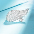 Silver-Tone Pavé Crystal Angel Wing Statement Ring view 2