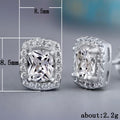 Round And Square Halo Stud Earrings In Six Metal Variants view 5