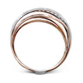 Rose Gold And Silver Tone Layered Wide Crossover Ring view 3