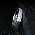 Triple-Row Clear Stone Band Ring In Polished Silver Tone view 3