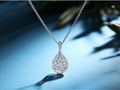Clear Teardrop Stone Silver Tone Pendant Necklace Jewelry Accessory view 3