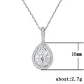 Clear Teardrop Stone Silver Tone Pendant Necklace Jewelry Accessory view 5