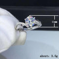 Clear Princess Cut Stone Silver Tone Ring Set Jewelry Accessory view 5