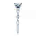 Clear Square Stone Dark Blue Side Stone Ring Jewelry Accessory view 4