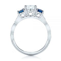 Clear Square Stone Dark Blue Side Stone Ring Jewelry Accessory view 3