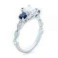 Clear Square Stone Dark Blue Side Stone Ring Jewelry Accessory view 1