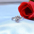 Clear Round Stone Leaf Shoulder Silver Tone Ring Jewelry Accessory view 2