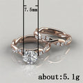 Rose Gold Tone Curved Ring Set with Round Clear Stone view 5