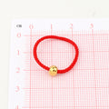 Red Braided Cord Ring with Three Small Gold Tone Beads view 5