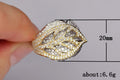 Clear Pave Leaf Pattern Gold Tone Wide Ring Jewelry Accessory view 5