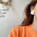 Translucent Flower Stud Earrings in White Purple or Pink view 3