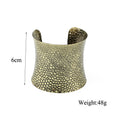 Wide Textured Open Cuff Bracelets in Twelve Metallic Designs view 2