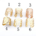 Wide Openwork Filigree Cuff Bracelets in Eleven Gold and Silver Designs view 1