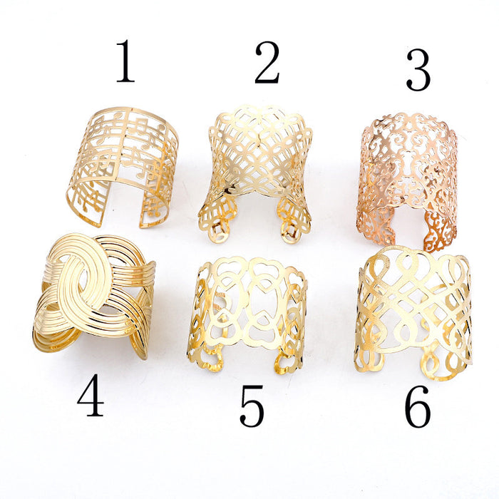 Wide Openwork Filigree Cuff Bracelets in Eleven Gold and Silver Designs