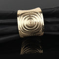 Wide Textured Open Cuff Bracelets in Twelve Metallic Designs view 12