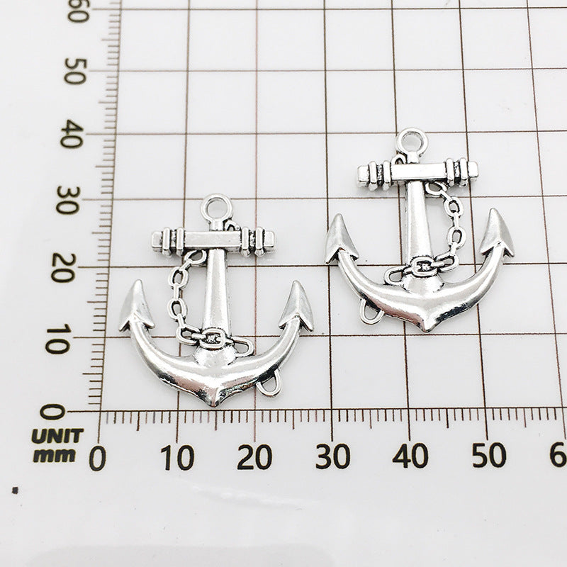 Antique Silver Zinc Alloy Anchor Charm Pendant for DIY Earrings Necklace Bracelet